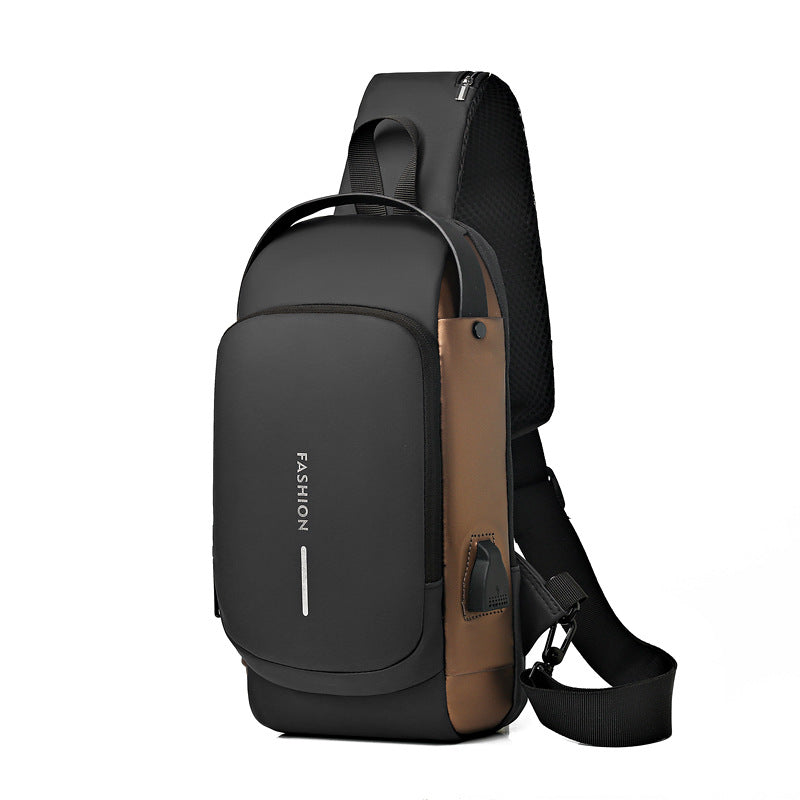 Motorcycle chest bag password anti-theft men's bag European and American fashion shoulder bag sports leisure multi-functional messenger bag business