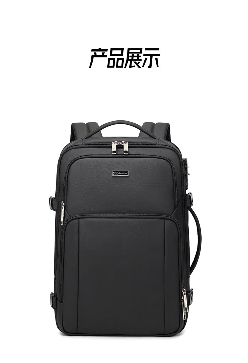 New Business Backpack for Men, Waterproof Backpack, Large Capacity, Multi-Functional Anti-Theft Computer Bag for Business Trips, Light Luxury Style for Commuting