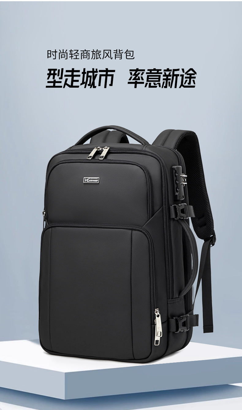 New Business Backpack for Men, Waterproof Backpack, Large Capacity, Multi-Functional Anti-Theft Computer Bag for Business Trips, Light Luxury Style for Commuting