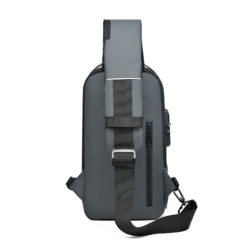 Motorcycle chest bag password anti-theft men's bag European and American fashion shoulder bag sports leisure multi-functional messenger bag business
