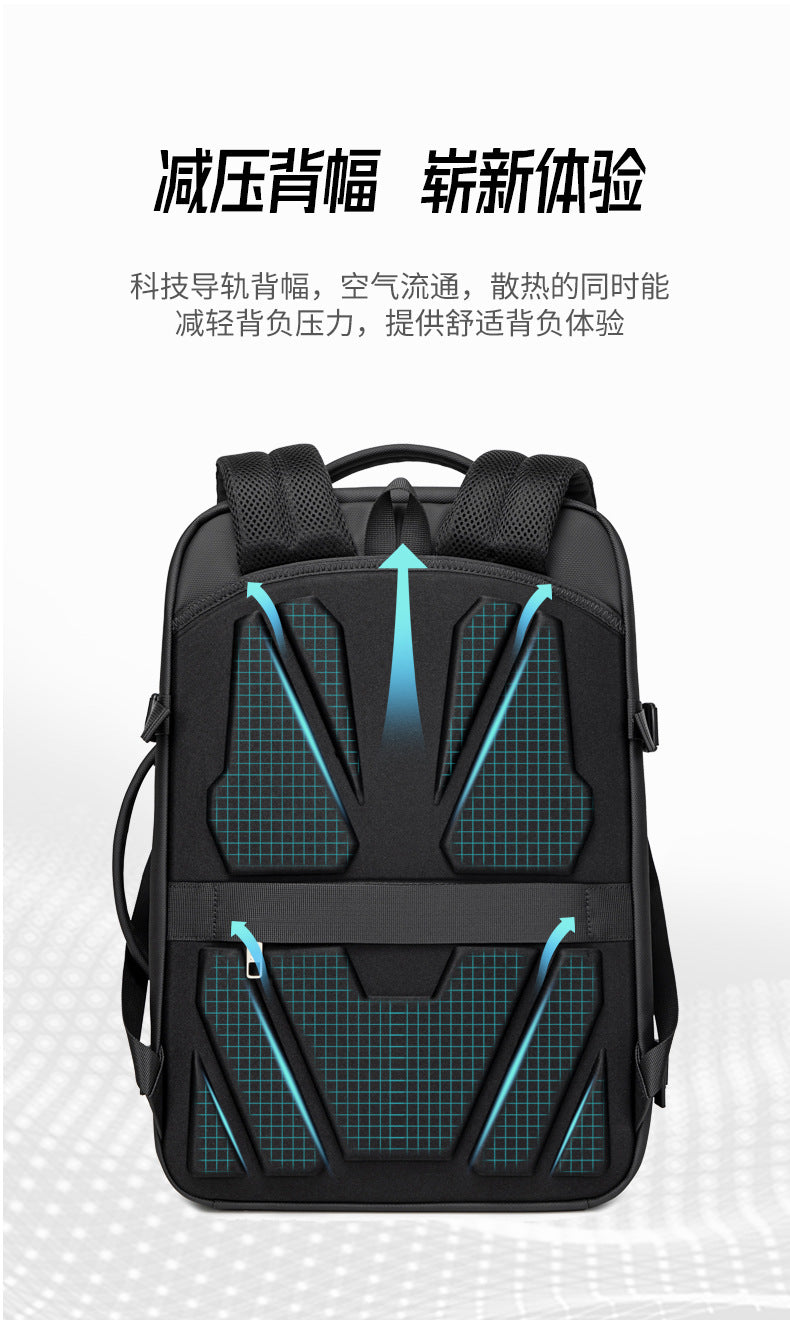 New Business Backpack for Men, Waterproof Backpack, Large Capacity, Multi-Functional Anti-Theft Computer Bag for Business Trips, Light Luxury Style for Commuting
