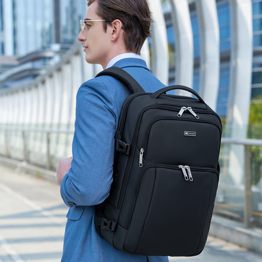 New Business Backpack for Men, Waterproof Backpack, Large Capacity, Multi-Functional Anti-Theft Computer Bag for Business Trips, Light Luxury Style for Commuting