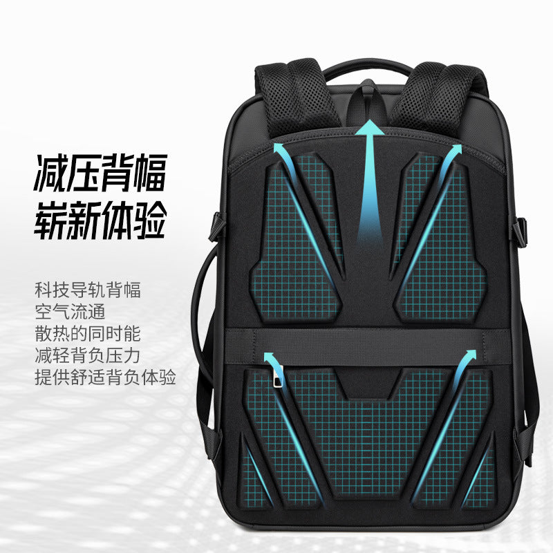 New Business Backpack for Men, Waterproof Backpack, Large Capacity, Multi-Functional Anti-Theft Computer Bag for Business Trips, Light Luxury Style for Commuting