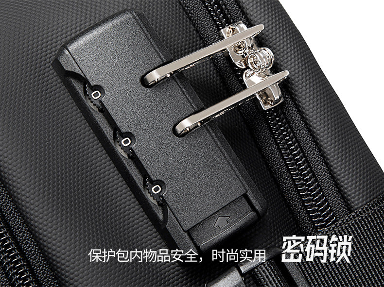 New Business Backpack for Men, Waterproof Backpack, Large Capacity, Multi-Functional Anti-Theft Computer Bag for Business Trips, Light Luxury Style for Commuting