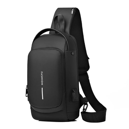 Motorcycle chest bag password anti-theft men's bag European and American fashion shoulder bag sports leisure multi-functional messenger bag business