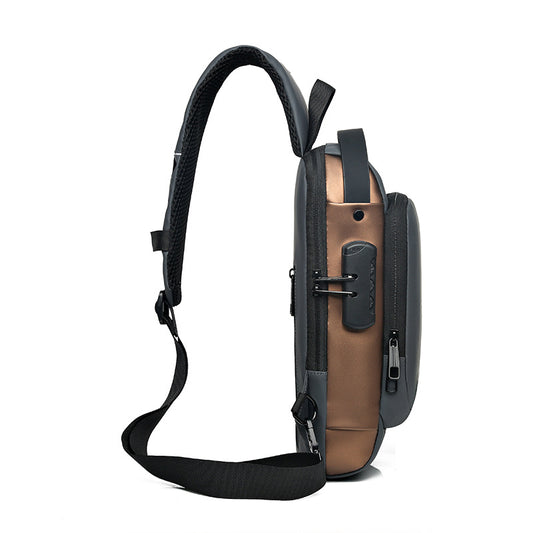 Motorcycle chest bag password anti-theft men's bag European and American fashion shoulder bag sports leisure multi-functional messenger bag business