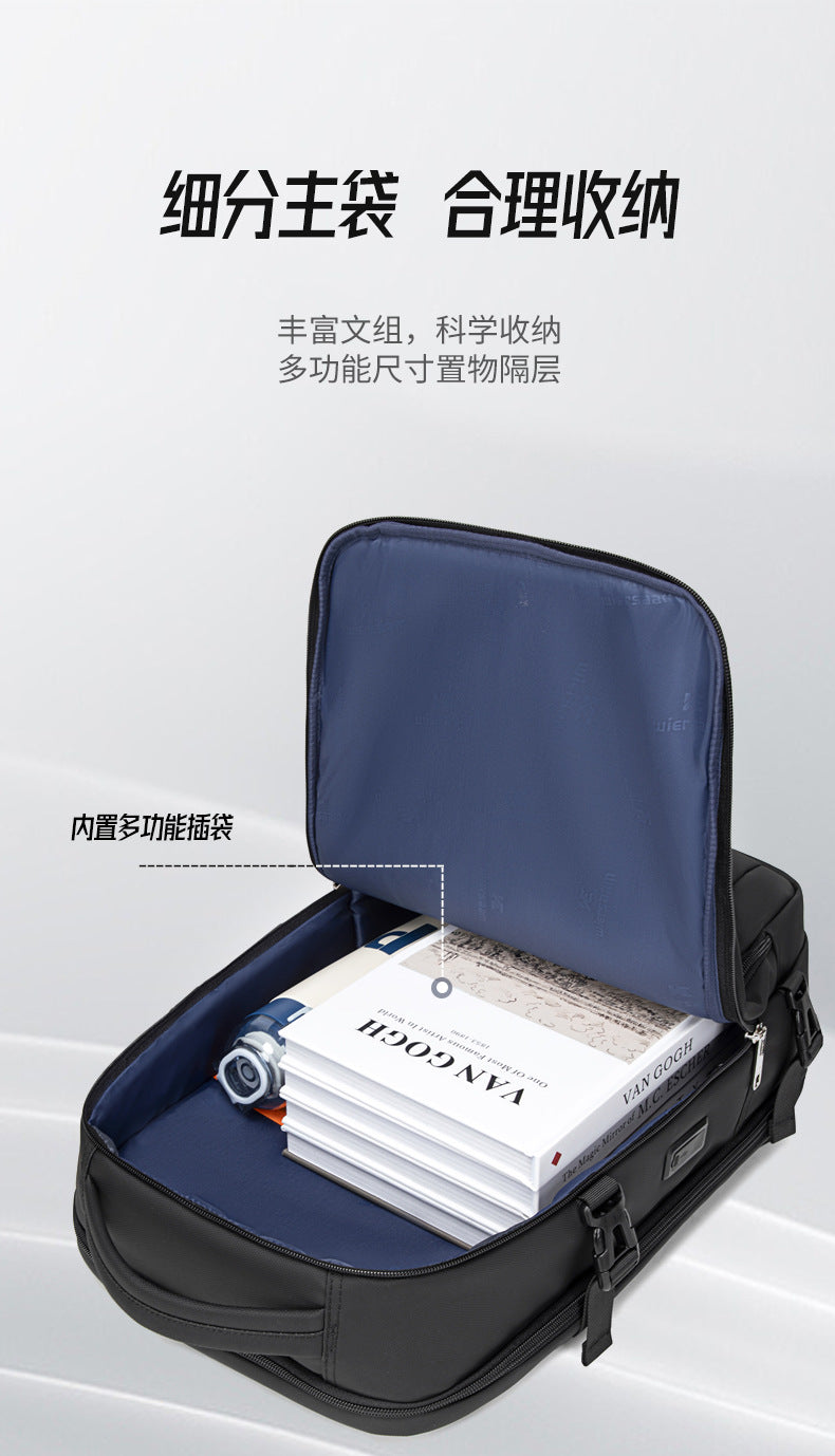 New Business Backpack for Men, Waterproof Backpack, Large Capacity, Multi-Functional Anti-Theft Computer Bag for Business Trips, Light Luxury Style for Commuting