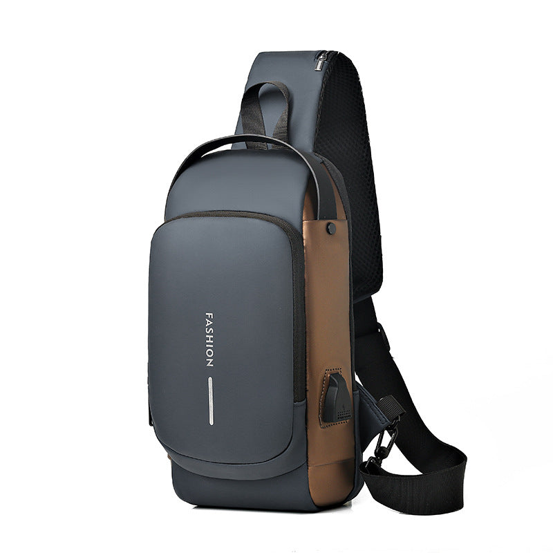 Motorcycle chest bag password anti-theft men's bag European and American fashion shoulder bag sports leisure multi-functional messenger bag business