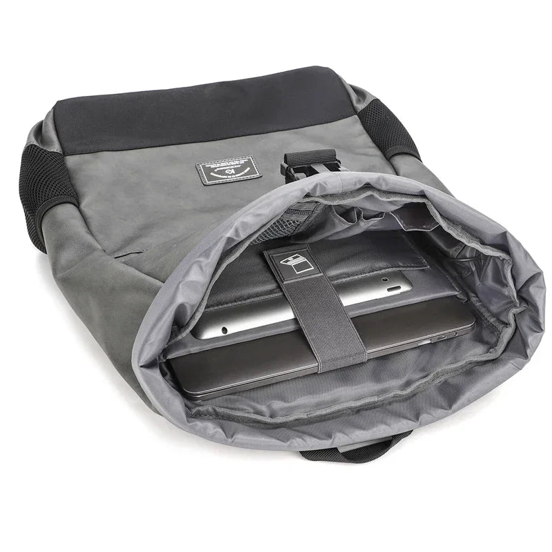 Waterproof usb Computer Backpacks Bags Lightweight PU Leather Men Luxury Roll top Rucksack for Women Men mochilas hombre рюкзак