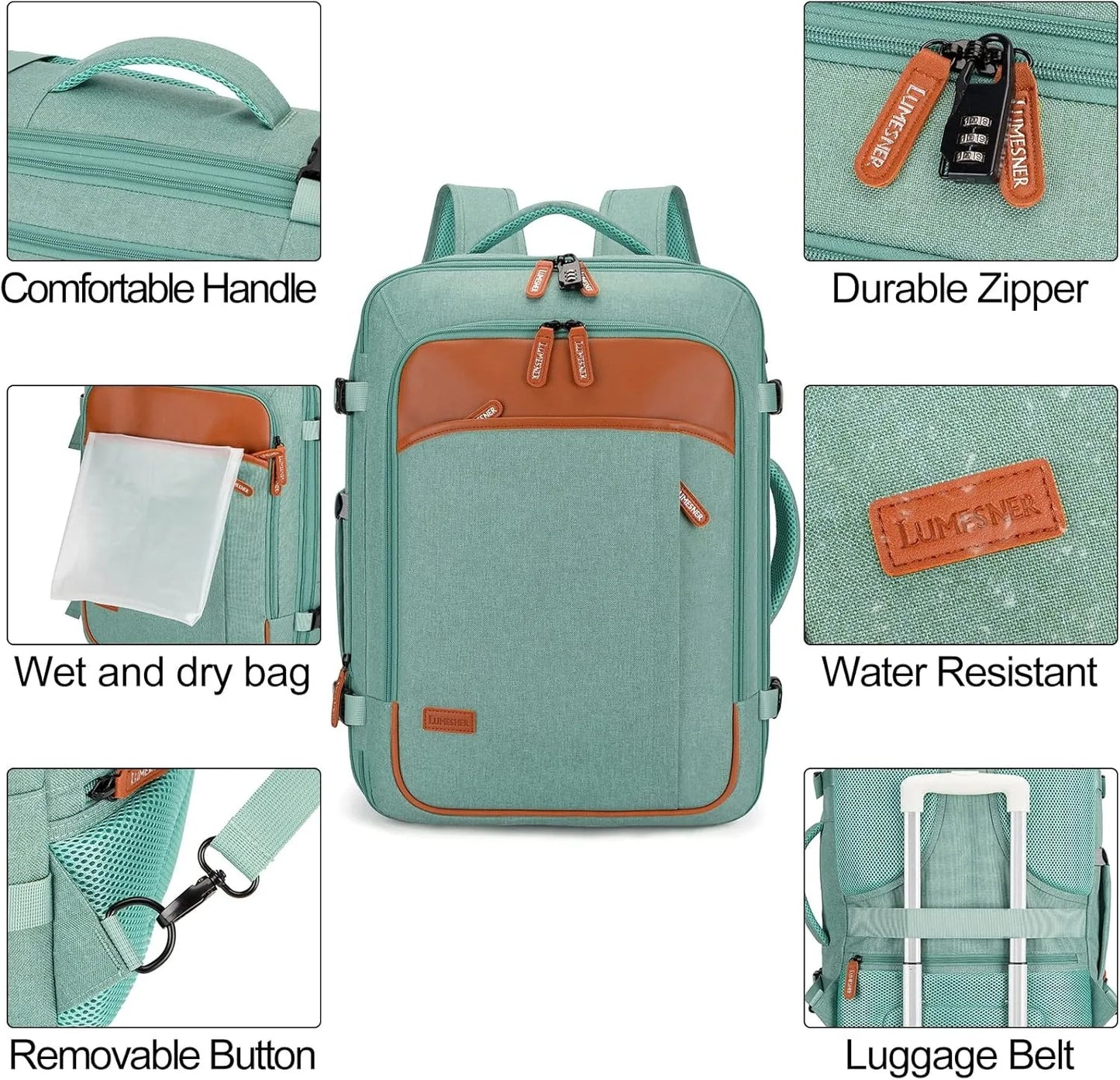 Carry On Travel Backpack for Women Men, Flight Approved Expandable Laptop Backpack Fits 17 Inch Notebook with TSA Lock & USB Cha
