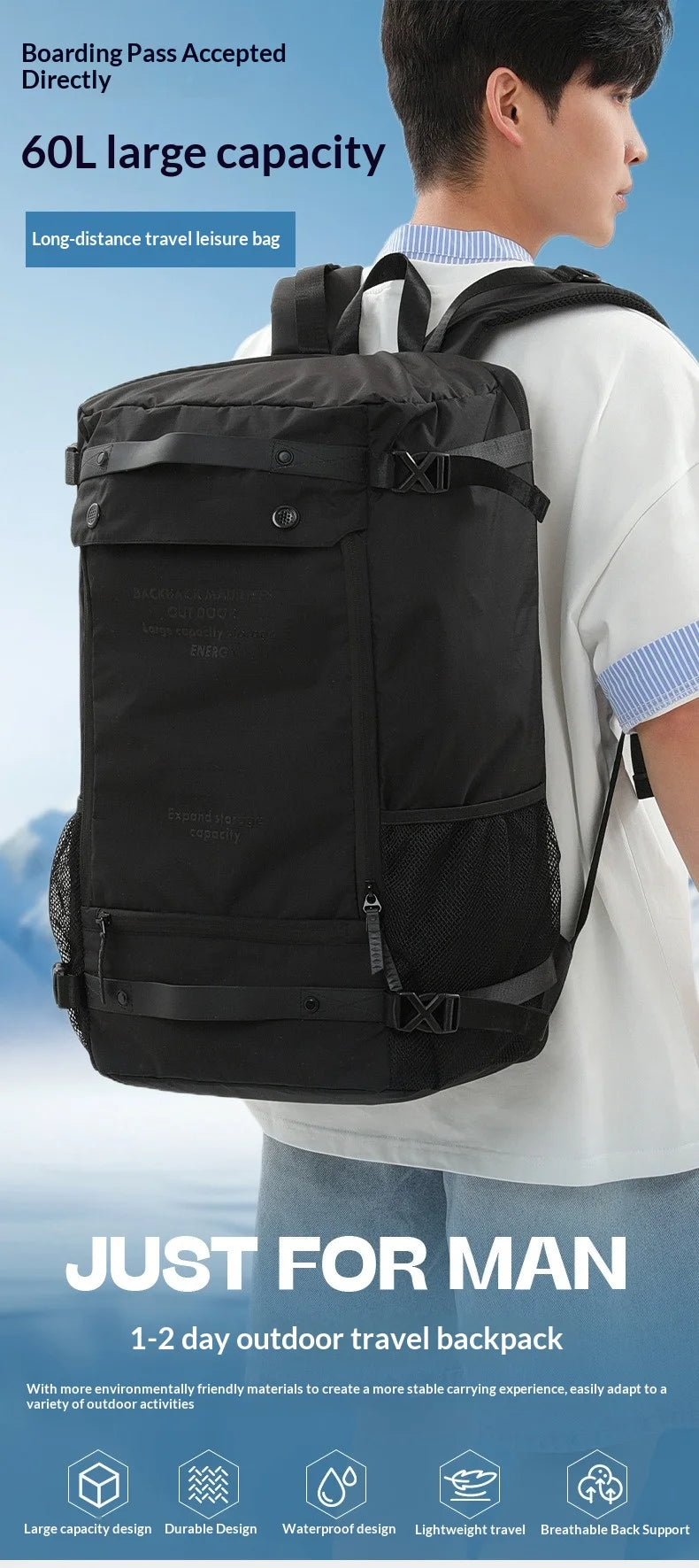 Travel Backpack for Men Women Large Carry On Backpack Personal Item Bag Airline Approved 17 inch Laptop Backpack Business Bag