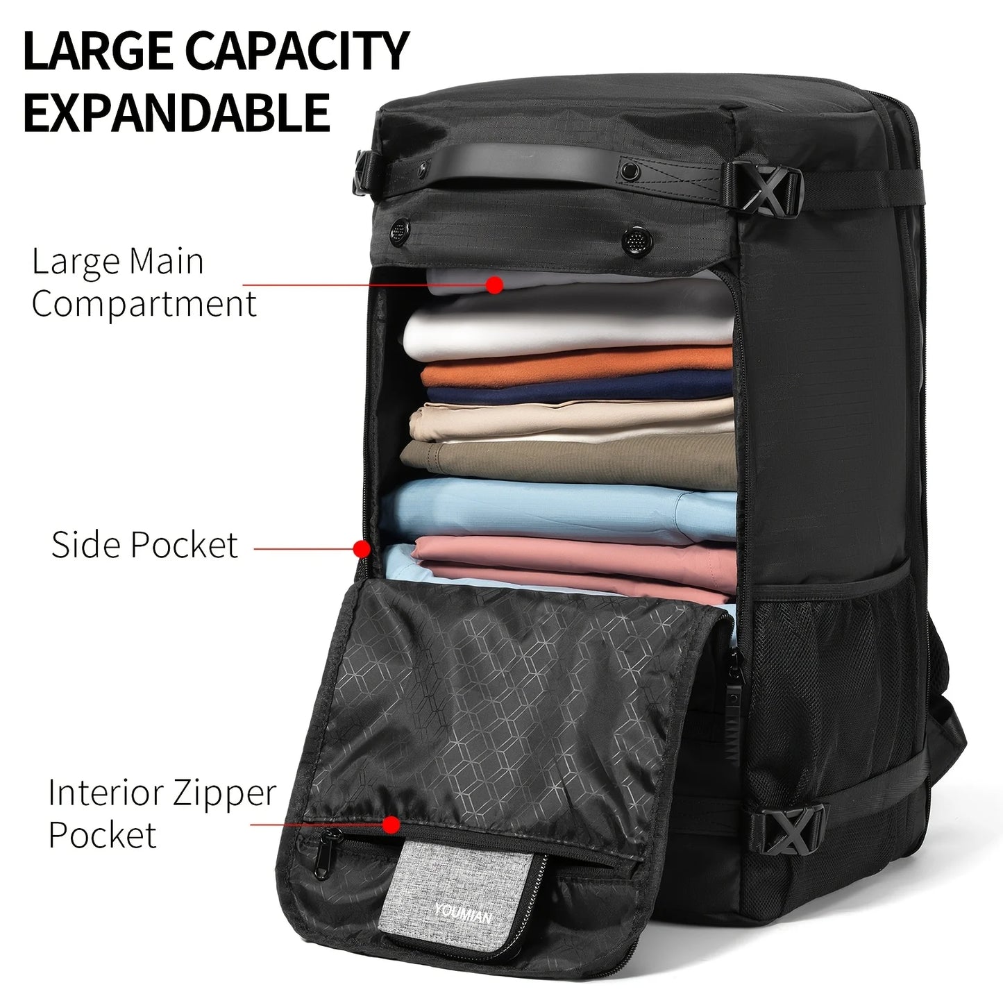 Travel Backpack for Men Women Large Carry On Backpack Personal Item Bag Airline Approved 17 inch Laptop Backpack Business Bag
