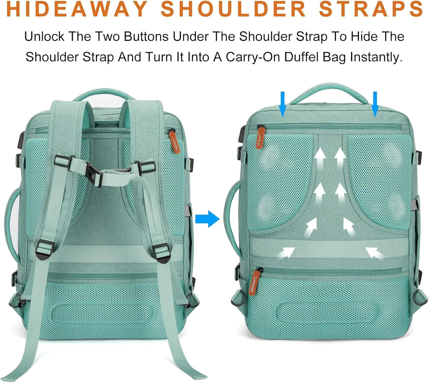 Carry On Travel Backpack for Women Men, Flight Approved Expandable Laptop Backpack Fits 17 Inch Notebook with TSA Lock & USB Cha
